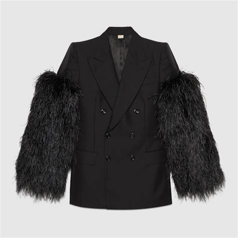 gucci feather coat|Gucci coats outerwear.